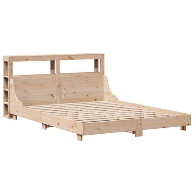 Berkfield Home Decorative Bed Frame without Mattress 120x190 cm Small Double Sol in Natural - image 1