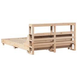 Berkfield Home Decorative Bed Frame without Mattress 120x190 cm Small Double Sol in Natural - thumbnail 6