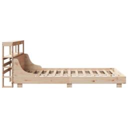 Berkfield Home Decorative Bed Frame without Mattress 120x190 cm Small Double Sol in Natural - thumbnail 5