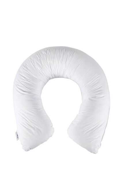 Homescapes U Shaped Comfort Pregnancy Pillow Goose Feather & Down in White - image 1