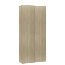 Berkfield Home Shoe Cabinet Sonoma Oak 80x35.5x180 cm Engineered Wood in Brown - thumbnail 2