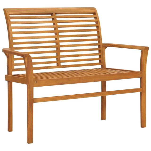 Berkfield Home Garden Bench 112 cm Solid Teak Wood in Brown - image 1