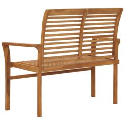 Berkfield Home Garden Bench 112 cm Solid Teak Wood in Brown - thumbnail 3