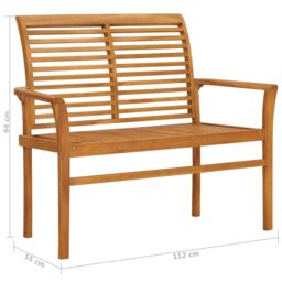 Berkfield Home Garden Bench 112 cm Solid Teak Wood in Brown - thumbnail 6