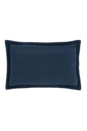 Pineapple Elephant 'Jaipur Chunky Waffle' Cotton Cushion in Navy - Size: 30 cm x 50 cm - thumbnail 5