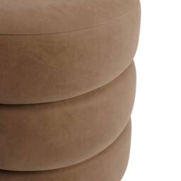 Lemon Pavilion Furniture Emi Pouffe - Velvet/Pine - L43xW43xH49.5 cm - Mole/Black in Brown - thumbnail 4