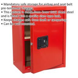 Loops Airbag Safe Storage Cabinet - 2mm Thick Sheet Steel - Slam Lock - Wall Mountable in Metallics - thumbnail 2