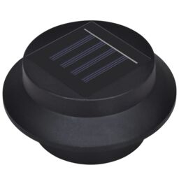 Berkfield Home Outdoor Solar Fence Lamps 12 pcs LED Black - thumbnail 4