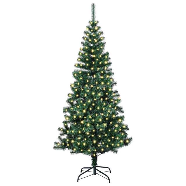 Berkfield Home Elegant Artificial Pre-lit Christmas Tree Green 210 cm PVC & Metal - image 1