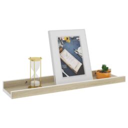 Berkfield Home Wall Shelves 2 pcs White & Sonoma Oak 40x9x3 cm - Size: 40 x 9 x 3 cm - thumbnail 3