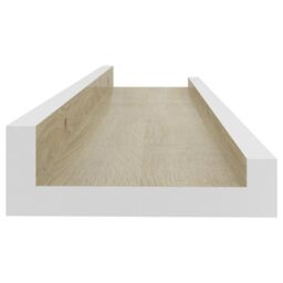 Berkfield Home Wall Shelves 2 pcs White & Sonoma Oak 40x9x3 cm - Size: 40 x 9 x 3 cm - thumbnail 6