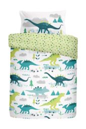 Bedlam 'Dino' Jurassic Glow in the Dark Fun Kids Duvet Cover Set - Size: Single - thumbnail 4