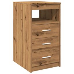 Berkfield Home Drawer Cabinet Artisan Oak 40x50x76 cm Engineered Wood in Brown - Size: 40 x 50 x 76 cm - thumbnail 2