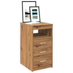 Berkfield Home Drawer Cabinet Artisan Oak 40x50x76 cm Engineered Wood in Brown - Size: 40 x 50 x 76 cm - thumbnail 4