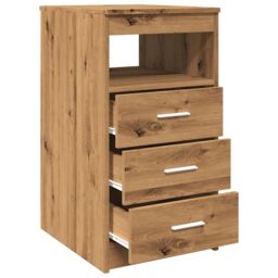 Berkfield Home Drawer Cabinet Artisan Oak 40x50x76 cm Engineered Wood in Brown - Size: 40 x 50 x 76 cm - thumbnail 8