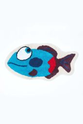 Homescapes Cotton Tufted Blue Fish Children Rug - Size: 40 cm x 75 cm - thumbnail 1