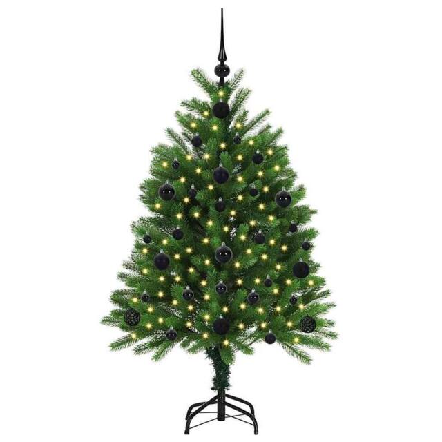 Berkfield Home Realistic Christmas Tree with 150 LEDs with Stand Green 120 cm PE - image 1