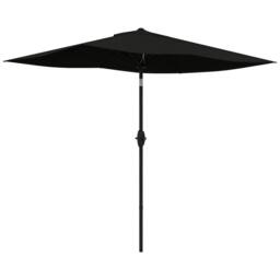 OUTSUNNY 2 x 3(m) Garden Parasol Rectangular Market Umbrella w/ Crank in Black - thumbnail 2