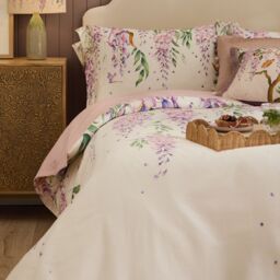 Voyage Maison Mariposa Oxford Edge 100% Cotton Duvet Cover Set in Purple - Size: Super King - thumbnail 2