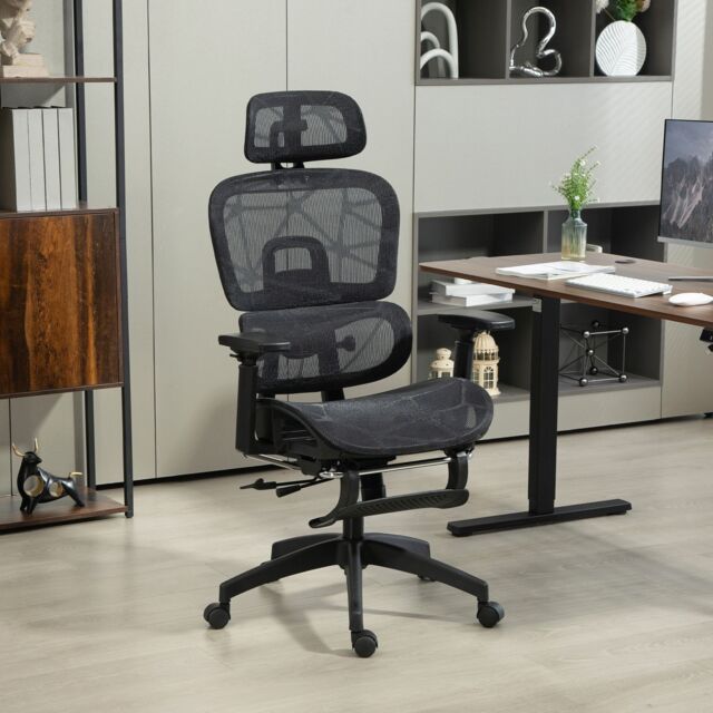 HOMCOM Ergonomic Office Chair Swivel Computer Chair with 3D Armrest Black - image 1