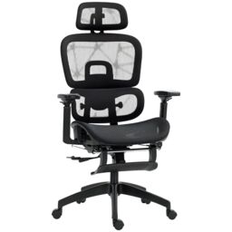 HOMCOM Ergonomic Office Chair Swivel Computer Chair with 3D Armrest Black - thumbnail 2
