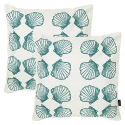 icon 2 Pack Cushion 43x43 Kyoto Fabric, Small Sea Shell in Off-White