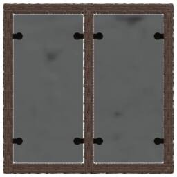 Berkfield Home Garden Table with Glass Top Brown 55x55x37 cm Poly Rattan - Size: 55 x 55 x 37 cm - thumbnail 7
