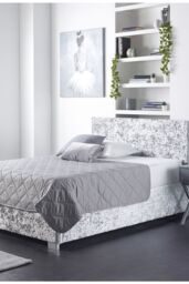 Aspire Side Opening Ottoman Storage in Grey Crushed Velvet - Size: King - thumbnail 3