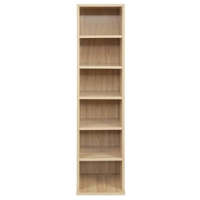 SPETLEK 6-Tier Wooden CD DVD Media Storage in Natural - Size: 0.6m2 - image 1