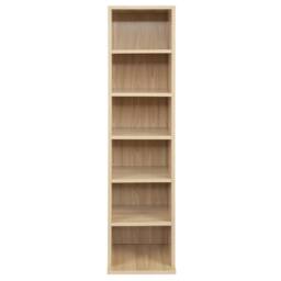SPETLEK 6-Tier Wooden CD DVD Media Storage in Natural - Size: 0.6m2