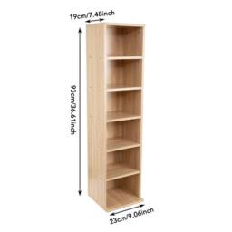 SPETLEK 6-Tier Wooden CD DVD Media Storage in Natural - Size: 0.6m2 - thumbnail 2