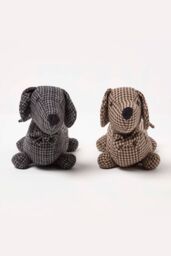 Homescapes Dog Door Stop - Set of 2 - Animal Door Stops in Brown