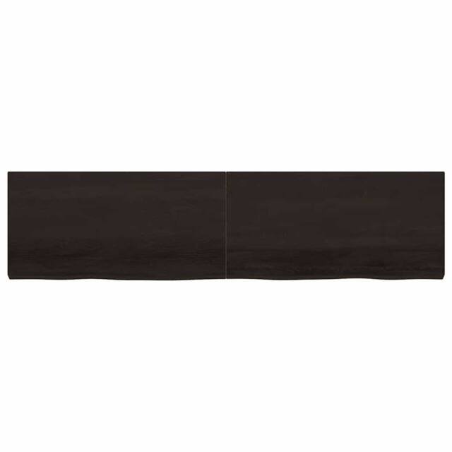 Berkfield Home Table Top Dark Grey 200x50x(2-6) cm Treated Solid Wood Oak - image 1