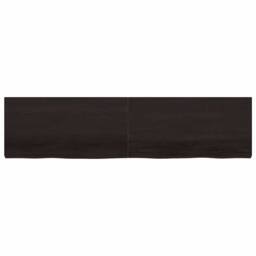 Berkfield Home Table Top Dark Grey 200x50x(2-6) cm Treated Solid Wood Oak
