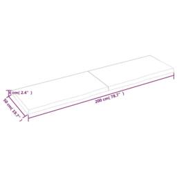 Berkfield Home Table Top Dark Grey 200x50x(2-6) cm Treated Solid Wood Oak - thumbnail 9