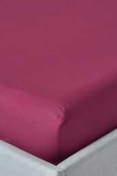 Homescapes Egyptian Cotton Fitted Sheet 12 inch 200 Thread Count in Plum - Size: Double Fitted - thumbnail 1