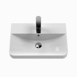 Balterley Wall Hung 2 Door Vanity Unit with Ceramic Sink Dark Grey 500mm - thumbnail 6