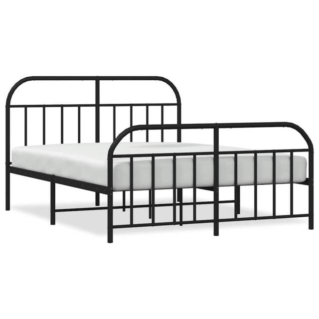 Berkfield Home Metal Bed Frame with Headboard & Footboard Black 160x200 cm - image 1