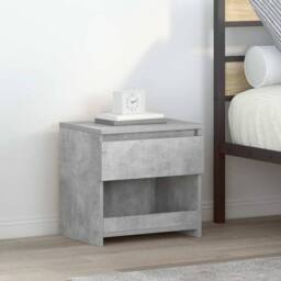 Berkfield Home Elegant Bedside Cabinet Concrete Grey 40x30x39 cm Engineered Wood - Size: 40 x 30 x 39 cm - thumbnail 2