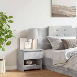 Berkfield Home Elegant Bedside Cabinet Concrete Grey 40x30x39 cm Engineered Wood - Size: 40 x 30 x 39 cm - thumbnail 1