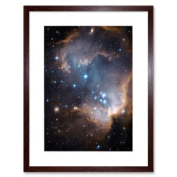 Artery8 Wall Art Print Hubble Space Astronomy Observations Infant Stars Small Magellanic Cloud Galaxy Bright Blue Glowing Star Cluster NGC 602 Nebula - thumbnail 1