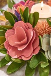 Dibor Set of 2 Floral Colourful Table Decoration Candle Holders Dia16cm - Size: Small - thumbnail 4