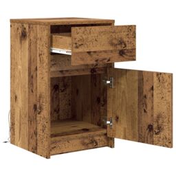 Berkfield Home Bedside Cabinet 2 pcs Old wood 38 x 34 x 61 cm Particle board in Brown - thumbnail 5