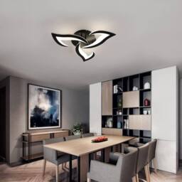 Goeco Ceiling Light LED Dimmable, Flowers Ceiling Lamp Bedroom, 35W, Blcak in Black - thumbnail 7
