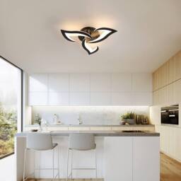 Goeco Ceiling Light LED Dimmable, Flowers Ceiling Lamp Bedroom, 35W, Blcak in Black - thumbnail 8