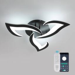 Goeco Ceiling Light LED Dimmable, Flowers Ceiling Lamp Bedroom, 35W, Blcak in Black - thumbnail 1
