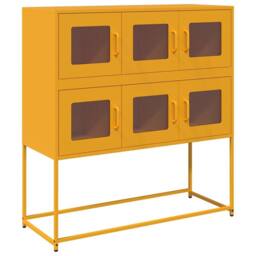 Berkfield Home Sideboard Mustard Yellow 100.5x39x107 cm Cold-rolled Steel - thumbnail 3