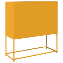 Berkfield Home Sideboard Mustard Yellow 100.5x39x107 cm Cold-rolled Steel - thumbnail 8