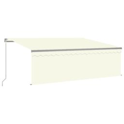 Berkfield Home Manual Retractable Awning with Blind&LED 4x3m Cream - thumbnail 2