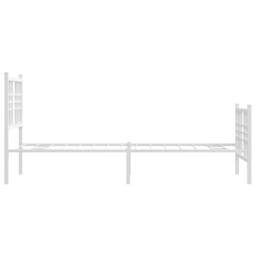 Berkfield Home Metal Bed Frame without Mattress with Footboard White 80x200cm - Size: 80x200 cm - thumbnail 5